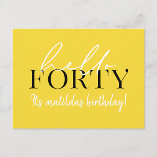 Carte Postale Manuscrit et quarantième anniversaire géométrique