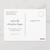 Carte Postale Manuscrit nous nous sommes enfuis pour se marier (Dos)