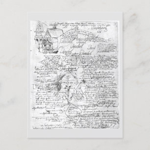 Carte Postale Manuscrit pour le roman Démons de Fiodor Dostoïevs
