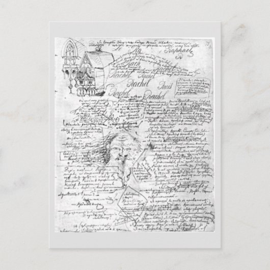Carte Postale Manuscrit pour le roman Démons de Fiodor Dostoïevs (Devant)