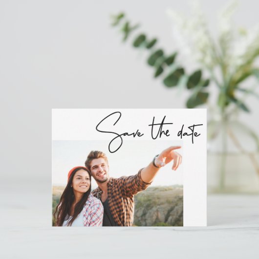 Carte Postale Manutention moderne Enregistrer la date Script Pho (Debout devant)