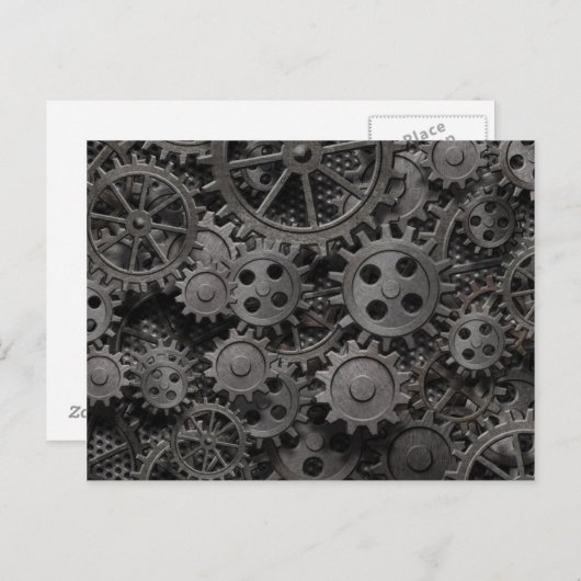 Carte Postale Many old rusty metal gears or machine (Devant / Derrière)