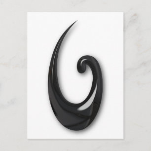 Carte Postale Maori-Poisson Hook-obsidian