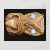 Carte Postale Maori sculptée Tiki Face Thunder_Cove (Devant)