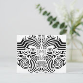 Carte Postale Maori Tattoo - Noir et blanc (Debout devant)