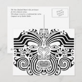 Carte Postale Maori Tattoo - Noir et blanc (Devant / Derrière)