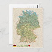 CARTE POSTALE MAP ♥ Allemagne (Devant / Derrière)