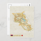 CARTE POSTALE MAP ♥ Arménie (Devant / Derrière)