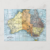 Carte Postale MAP : AUSTRALIE, c1890 (Devant)