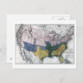 CARTE POSTALE MAP : CIVIL WAR, 1864 (Devant / Derrière)