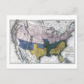 CARTE POSTALE MAP : CIVIL WAR, 1864 (Devant)