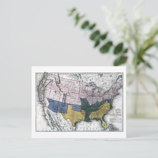 CARTE POSTALE MAP : CIVIL WAR, 1864 (Debout devant)