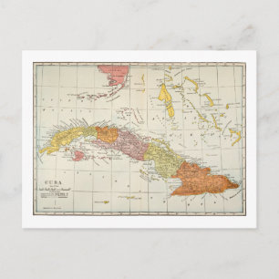 CARTE POSTALE MAP : CUBA, 1900