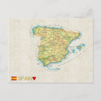 CARTE POSTALE MAP ♥ Espagne