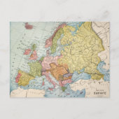 CARTE POSTALE MAP: EUROPE, 1885 (Devant)
