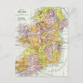 Carte Postale MAP : IRLANDE, c1890 (Devant)