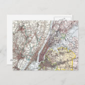 Carte Postale Map : New York Area, 1906 (Devant / Derrière)