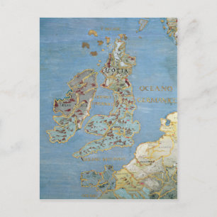 Carte Postale Map of 16th Century Britain & Northern France