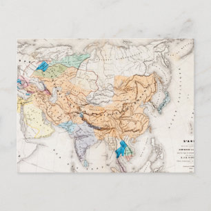 Carte Postale Map of Asia   Time of Kubilai Khan