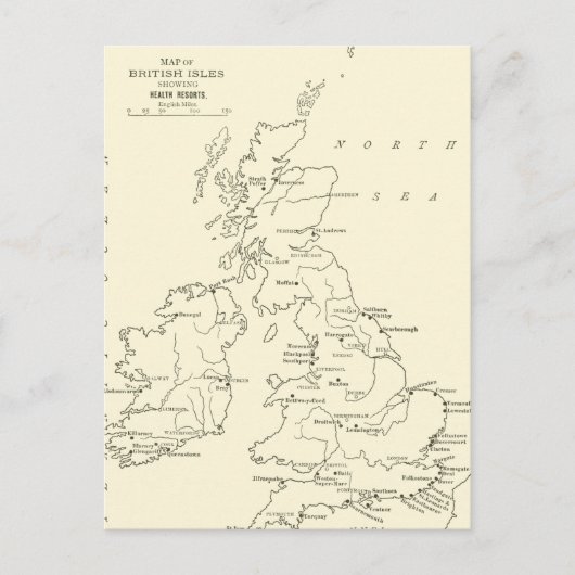 Carte Postale Map of Britain | Refuge sanitaire (Devant)