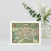 Carte Postale Map of Cambrai, from 'Civitates Orbis Terrarum' by (Debout devant)