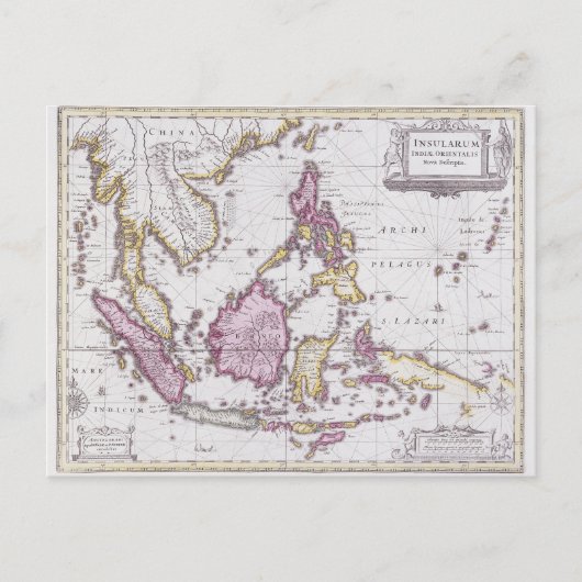 Carte Postale Map of China & Indonesia | 1710 (Devant)