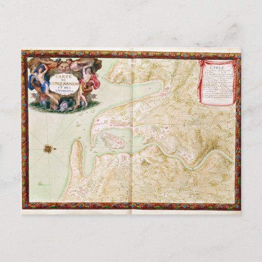 Carte Postale Map of Concarneau (Devant)