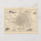 Carte Postale Map of Dublin, Irlande (Devant)