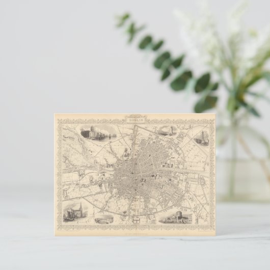 Carte Postale Map of Dublin, Irlande (Debout devant)