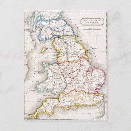 Carte Postale Map of England Britannia Antiqua (Devant)
