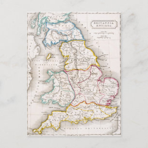Carte Postale Map of England Britannia Antiqua