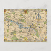 Carte Postale Map of Glasgow, Angleterre (Devant)