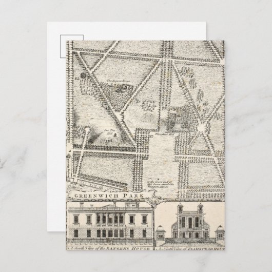 Carte Postale Map of Greenwich Park (Devant / Derrière)