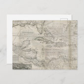 Carte Postale Map of the Caribbean | 1715 (Devant / Derrière)
