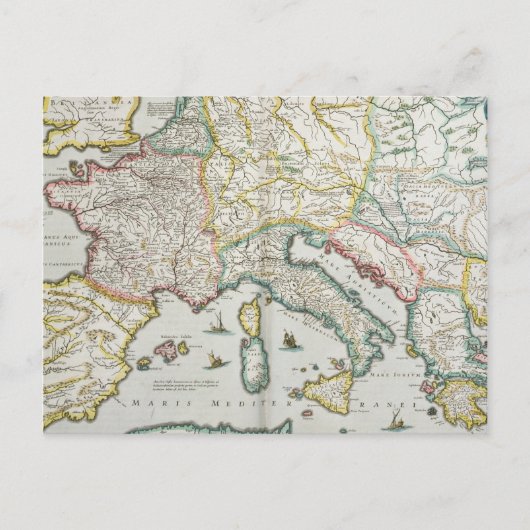 Carte Postale Map of the Empire of Charlemagne (Devant)