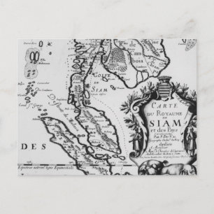 Carte Postale Map of the Kingdom of Siam