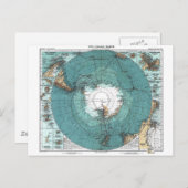 Carte Postale Map of the South Pole (Devant / Derrière)