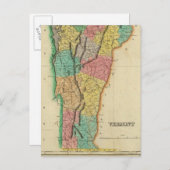 Carte Postale Map Of Vermont (Devant / Derrière)