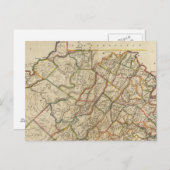 Carte Postale Map of Virginia (Devant / Derrière)