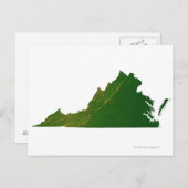 Carte Postale Map of Virginia (Devant / Derrière)