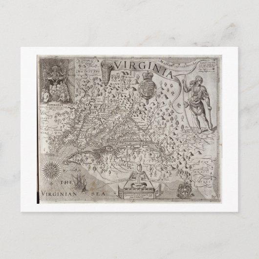 Carte Postale Map of Virginia, discovered and described by Capta (Devant)