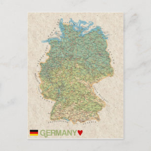 Carte Postale MAP POSTCARDS ♥ Allemagne
