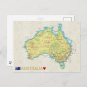 Carte Postale MAP POSTCARDS ♥ Australie (Devant / Derrière)