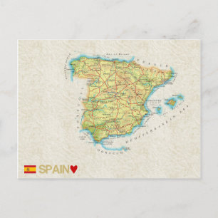 Carte Postale MAP POSTCARDS ♥ Espagne