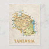 Carte Postale MAP POSTCARDS ♥ Tanzanie (Devant)