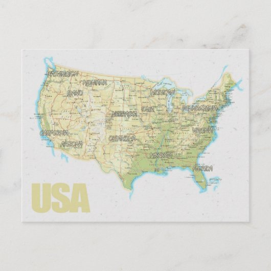 CARTE POSTALE MAP POSTCARDS ♥ USA (Devant)