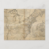 CARTE POSTALE MAP : USA, 1783 (Devant)