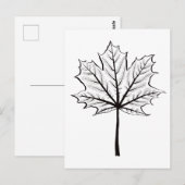 Carte Postale Maple Leaf - Art de détail - Coloration botanique (Devant / Derrière)