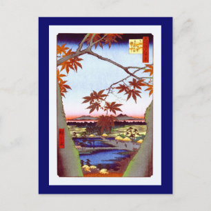 Carte Postale Maple Trees Tekona Hiroshige Vintage japonais