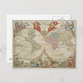 Carte Postale Mappe Monde ou Description du Globe Terrestre & Aq (Devant / Derrière)